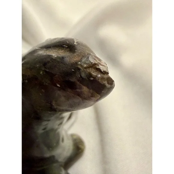 Vintage Hand Carved Soapstone Bear Seal Figurine Seated Intuit Stone Sculpture - Picture 7 of 11